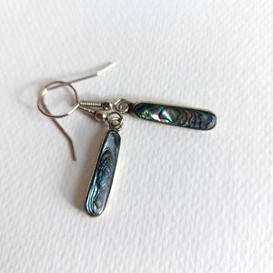 Long blue shell earrings
